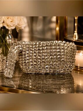 Silver zip clutch NWOT